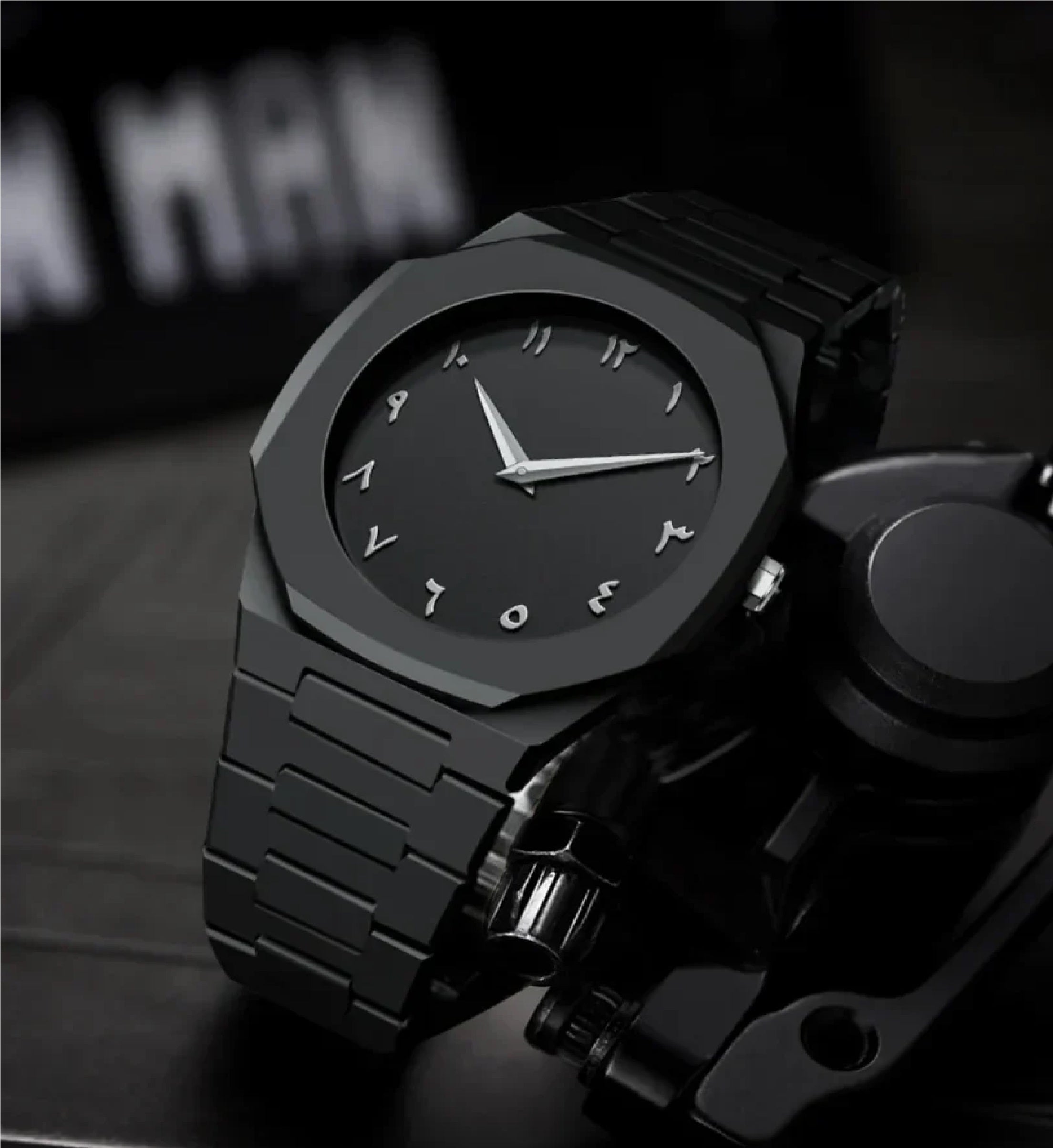 Black Aura Arabic–The Ultimate Matte Black Luxury Watch