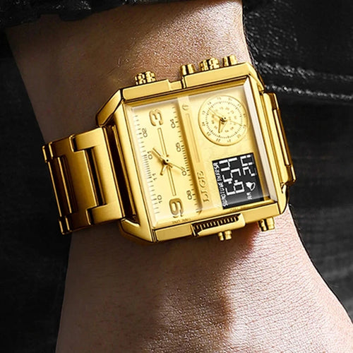 BINBOND Gold Edition – Dual Display Luxury Watch